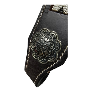 Conjunto de cabezada y pechopetral de cuero estilo western para caballo con cuerda de guía, costuras de diamante rosa y cierre de hebilla ajustable - Product Image 5