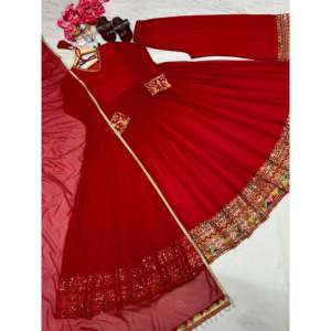Ensemble de robe Anarkali fantaisie avec dupatta et palazzo pour les occasions spéciales - Taille 2XL - Product Image 3