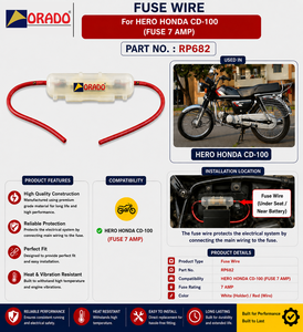 Portafusibles Hero Honda CD 100 con cables, calidad de exportación, repuestos para motocicletas, India, Orado - Product Image 3