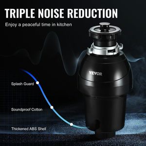 Dissipatore di Rifiuti Alimentari a Alimentazione Continua da 1HP 3270RPM con Sistema EZ Connect per Riduzione del Rumore - Product Image 4