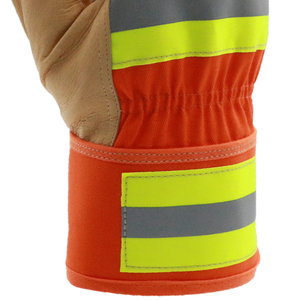 Guantes de Seguridad de Alta Visibilidad Reflectantes Antideslizantes de Cuero Resistentes al Viento para Trabajo al Aire Libre Unisex Invierno - Product Image 3