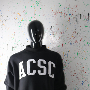 Sudadera Negra Extra Grande con Cuello Redondo ACSC, Unisex, de Algodón Tejido, Estilo Casual con Estampado de Letras en la Parte Delantera, Estilo Otoñal, CLUSH SPORTS - Product Image 4