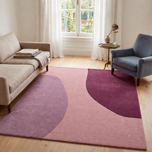 Tapis moderne abstrait en laine/soie tissé à la main de qualité supérieure - Luxe, écologique, adapté aux animaux domestiques, réversible, pour salon, chambre, bureau - Product Image 6
