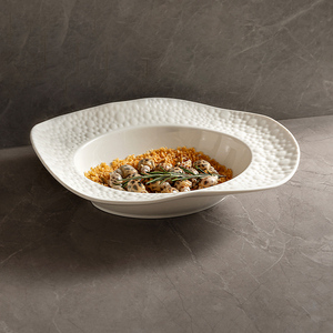 Platos Redondos de Estilo Japonés Creativo, Platos Irregulares Mate para Cena Occidental, Platos de Cerámica para Sushi en Blanco y Negro, Vajillas de Porcelana - Product Image 4