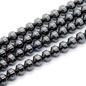 Cuentas de hematita en forma de tambor, piedras preciosas naturales, cuentas sueltas en hebra para la fabricación de joyas y manualidades DIY. - Product Image 1