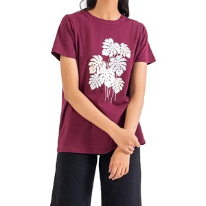 Camiseta de algodón holgada y sencilla para mujer, estilo urbano, cuello redondo, novedad 2026 - Product Image 2