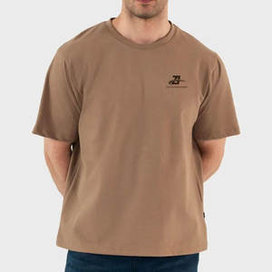 Camiseta Holgada de Algodón 100% para Hombre, Venta al Por Mayor, Impresión de Logotipo Personalizado, Mangas Cortas, Servicio OEM - Product Image 1