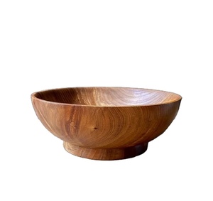 Bol de service en bois durable, plateau en bois massif naturel pour la cuisine, table à manger, utilisation pour la cuisine, table à manger - Product Image 1
