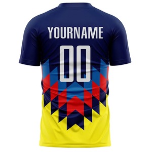 Maillot de football personnalisé sublimé pour homme, manches courtes, col rond, motif géométrique, polyester anti-humidité, nom de l'équipe 00 - Product Image 2