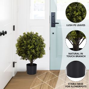 Offerta Speciale: Albero Topiario Sferico da Interno/Esterno con Protezione UV, 55cm, Decorazione Verde in Vaso con 2 Pezzi/Set, Piante Artificiali Popolari - Product Image 6