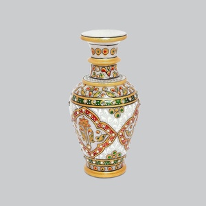 Vase décoratif en marbre blanc fait main – Porte-fleurs en pierre naturelle pour la maison, les mariages et la décoration d'hôtels – Fournisseur en gros - Product Image 3