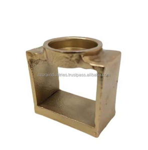 Meilleure qualité décoration de la maison fer bois t-light support laiton couleur fil de fer et Base en bois bougeoir bougeoir disponible - Product Image 3