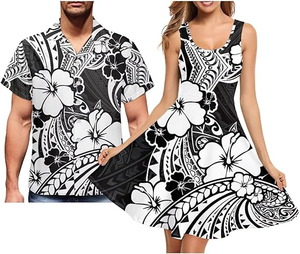 Polynesian Matching <b>Clothes</b> for Couples Sleeveless Womens Dress <b>Hawaiian</b> Shirt Couple <b>Clothes</b> Set Matching - Product Image 5