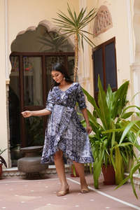 Kurta/Kurti de Poliéster con Estampado Digital para Mujer, Color Azul Verde, Estilo Casual de Verano para Fiestas, Secado Rápido, Protección Solar Alta - Product Image 3