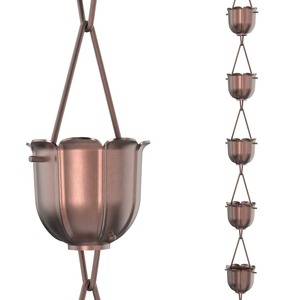 Cadena de Lluvia Metálica Moderna con Eslabones en Forma de Copa para Decoración Exterior - Product Image 5