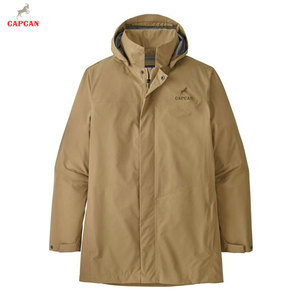 Chaqueta de Lluvia con Capucha para Hombre, Servicio OEM, Chaqueta de Invierno de Lona de Alta Calidad con Logotipo Frontal Personalizable en Venta - Product Image 1