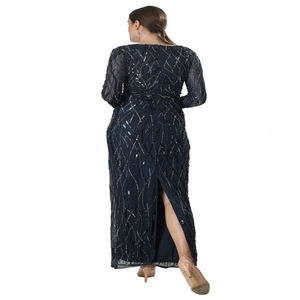 Designer Womens Mermaid Formal Evening Gown | Natural Embroidery Floor Length | Party Dress for Weddings | Galas Events | Indian - Product Image 3