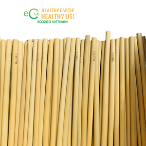 Pajitas Reutilizables de Bambú Eco2go Vietnam de 7.8 Pulgadas (200 mm), Biodegradables, Alternativa Ecológica a las Pajitas de Plástico, Cepillo de Limpieza - Product Image 1