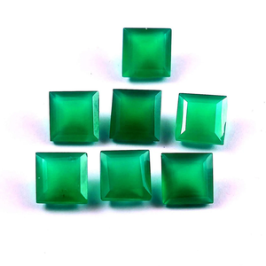พลอยออนิกซ์สีเขียวเกรด AAA รูปทรงสี่เหลี่ยมขนาด 6x6 มม. เจียระไนเหลี่ยมเพชรพลอย สำหรับทำเครื่องประดับ ผู้จัดจำหน่าย - Product Image 5