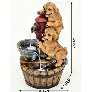 Fontaine décorative de jardin en résine, chiot, ornement de jardin - Product Image 4