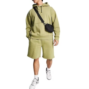 Ensemble de sweat-shirts à capuche surdimensionnés pour hommes, couleur unie, en molleton de coton respirant, avec poche, vêtements décontractés pour l'automne - Product Image 3