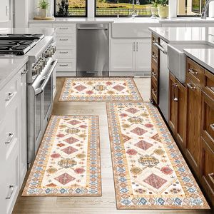 Set di 3 Tappeti da Cucina Antiscivolo in Stile Boho, Tappetini Spessi Imbottiti in PVC, Lavabili, Elegante Collezione di Tappeti da Cucina - Product Image 5
