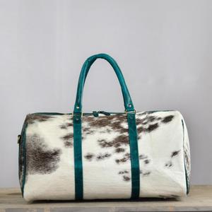 Bolsa de Viaje de Cuero Vacuno con Asas Marrones, Cierre de Cremallera, Gran Capacidad, Bolsa de Fin de Semana - Product Image 2