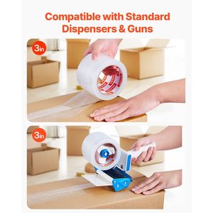 Cinta de Embalaje Transparente de Alta Resistencia de 3 Pulgadas, 24 Rollos, 3 Pulgadas x 65 Yardas, 2.7 Mil de Grosor, Diseñada para Embalaje - Product Image 5