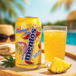 Bebida Carbonatada Tropical Mentos Sparkling con Sabor a Piña y Fruta de la Pasión, Refresco Refrescante, Venta al por Mayor OEM 24H - Product Image 6