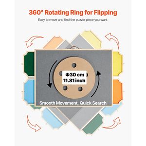 Tablero de Rompecabezas Giratorio Portátil de 1000 Piezas con 4 Cajones de Fieltro de Colores, Cubierta de 29x21, Mesa de Madera Ajustable, Accesorios para Rompecabezas - Product Image 3
