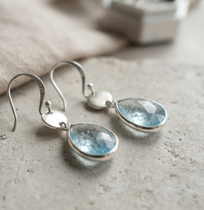 925 Sterling Silver <b>Water</b> Drop Trendy Earrings Pear Cut <b>Crystal</b> Rhinestone Bezel Set Hook Silver Plated for Women Gift Jewelry - Product Image 1