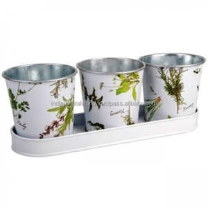 Juego de 3 macetas y jardineras de hierro galvanizado para la decoración del hogar y el jardín montón de jardineras de hierro exportadores India - Product Image 3