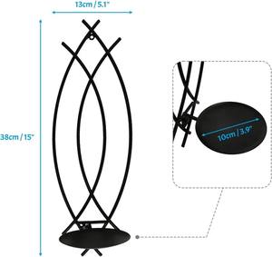 Elegante Juego de Candelabros de Pared de Metal Negro, Diseño Curvo y Elegante, Construcción Robusta, Brillo Ambiental Cálido, Perfecto para Decoración del Hogar con Estilo - Product Image 6