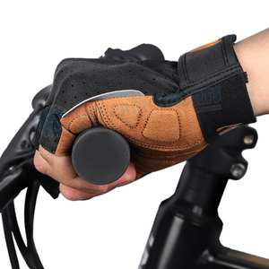 New Wholesale Unisex Half Finger <b>Weightlifting</b> Gym Fitness Leather Gloves Two Piece Combo <b>Set</b> with Custom Color and Logo - Product Image 3
