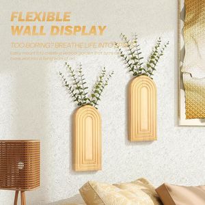 Rustic Pine Wood <b>Wall</b> Vase Set 2 Best <b>Boho</b> Chic Indoor Plants Farmhouse <b>Wall</b> Decor <b>Hanging</b> Planter Livin <b>Wall</b> Decor - Product Image 3