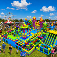 Parc d'attractions gonflable géant commercial, parcours d'obstacles, aire de jeux intérieure/extérieure personnalisée, OEM ODM, conception 3D gratuite