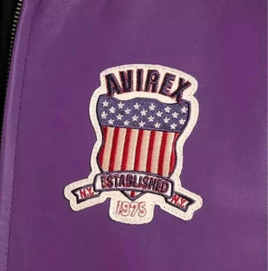 Wholesale High Street Style Avirex Leather <b>Jackets</b> Men's <b>Winter</b> Solid Color Zipper Closure Eco-Friendly <b>Waterproof</b> High Quality - Product Image 5