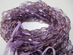 Perles ovales facettées en améthyste violette naturelle 10 mm 13 pouces Perles de pierres précieuses - Product Image 4
