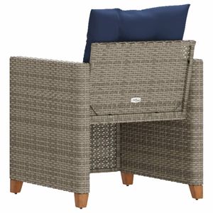 Sedia da giardino in legno massello di Acacia in Rattan Grey PE con acciaio verniciato a polvere resistente ed elegante - Product Image 6