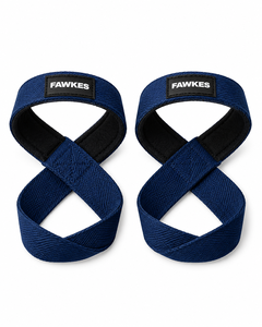 Sangles de levage FAWKES en forme de 8, bleu marine, antidérapantes, réglables, légères, confortables, avec fermeture à boucle, pour la musculation, unisexes - Product Image 1