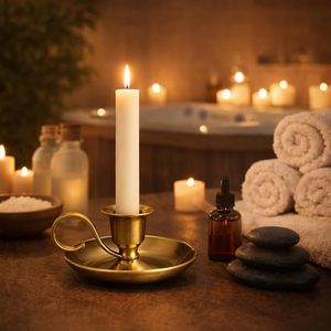 <b>Black</b> Metal Vintage Style <b>Candlestick</b> <b>Holders</b> with Handle Rustic Country Style Table Decorations for Christmas Decoration - Product Image 4