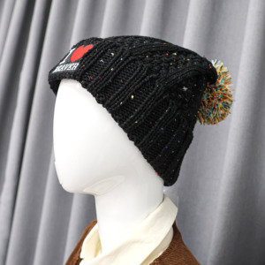 Gorro de Invierno Unisex de Color Sólido, Mezcla de Lana, Tejido Acanalado Informal, Ajustable de 56-58 cm, Logotipo Bordado en 3D con Contraste de Color - Product Image 3