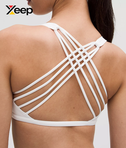 XEEP เสื้อชั้นในกีฬาโยคะสำหรับผู้หญิง XC-SB-132 แบบเรียบง่ายระบายอากาศได้ดีสายรัดปรับได้แผ่นรองถอดออกได้รองรับสูงแห้งเร็ว - Product Image 4