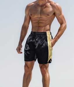 GRACE COLLECTION Short de boxe pour femme, noir et or, à blocs de couleur, séchage rapide, respirant, en polyester/nylon, arts martiaux mixtes, coupe classique - Product Image 1