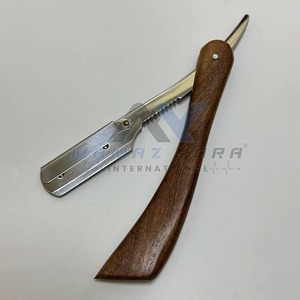 Unique Design <b>Wooden</b> Handle Barber Straight Razor Stainless Steel Blade <b>Swing</b> Lock Shaving Razor for Men Wet Shaving Smooth Hair - Product Image 3