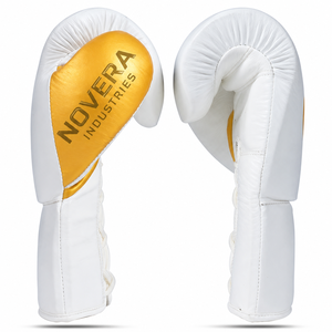 Gants de boxe en cuir de vache véritable pour l'entraînement, le sparring, le kickboxing, le Muay Thai, en plein air, 12 oz, séchage rapide, évacuation de l'humidité - Product Image 6