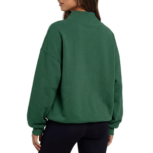 Sweat-shirt molletonné oversize imprimé à col montant pour femme – Hiver/Automne – Style décontracté streetwear – Personnalisable OEM - Product Image 2