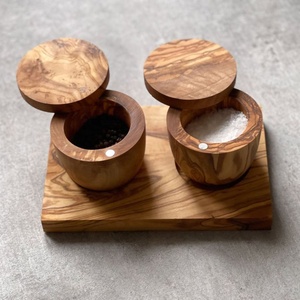 Wholesale Exporter Artizon Studio Brown Acacia Wood Sugar Salt Pepper Bowl Set Eco-Friendly Durable Food Grade Dishwasher Safe - Product Image 4