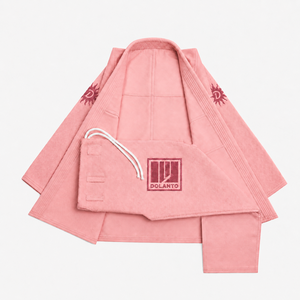 Kimono de Jiu-Jitsu Brésilien Rose Personnalisé pour Femme – Tissage Perlé avec Logo Brodé, Uniforme OEM à Marque Privée - Product Image 4