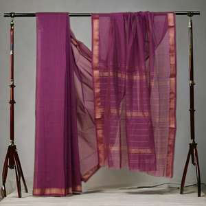Rassta Jari Studio et Accessoires de Mode Saree 100% Coton Biologique 120g Teint Uni Modèle INF10 - Product Image 1